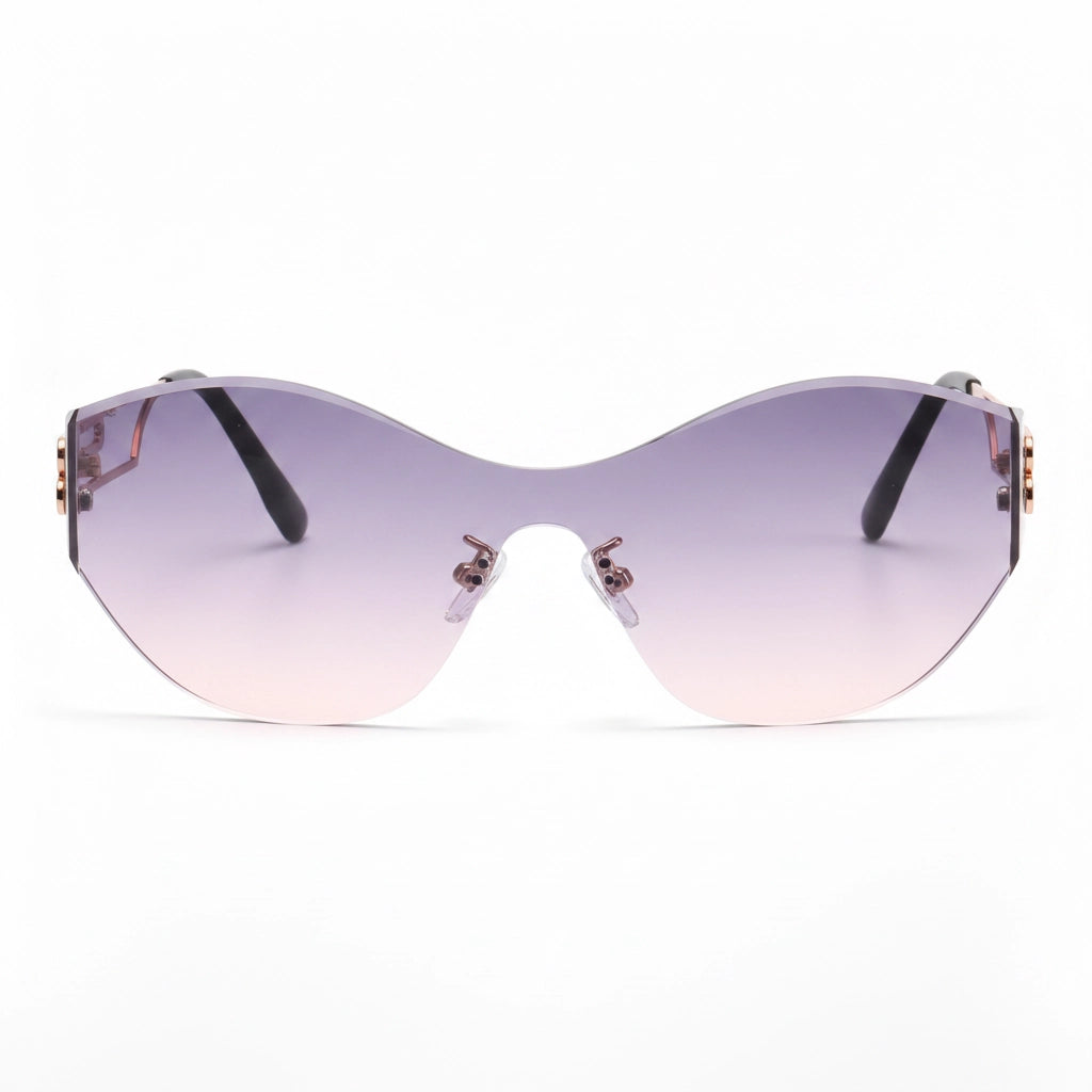 BAPORSSA Vanguard frameless sunglasses with gradient lenses, shown from the front