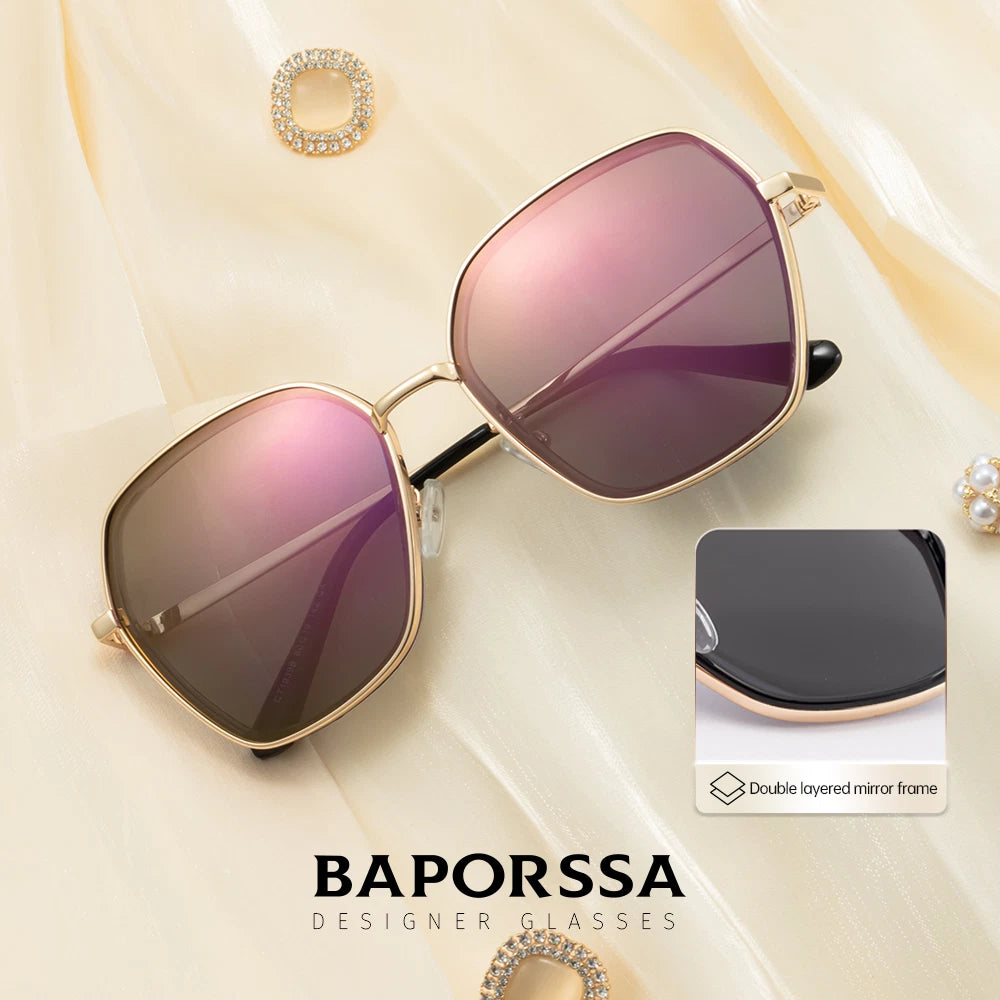 BAPORSSA Retro Double-Layer Mirror Polarized Sunglasses