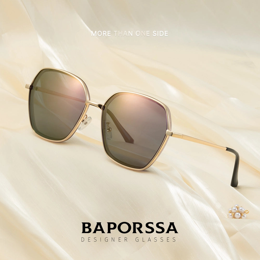 BAPORSSA Retro Double-Layer Mirror Polarized Sunglasses