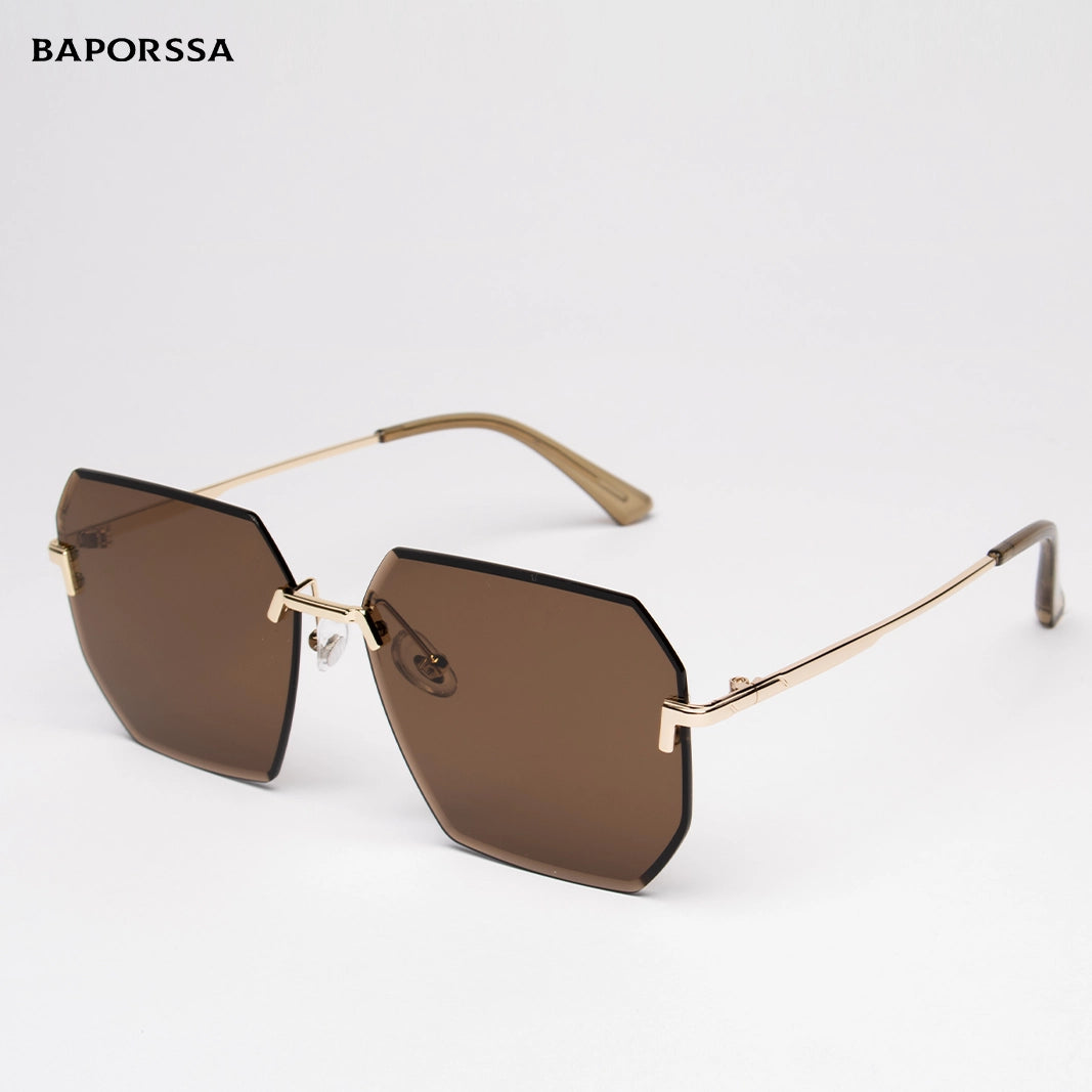 BAPORSSA Polarized Rimless Sunglasses for Men - UV400 Alloy Frame