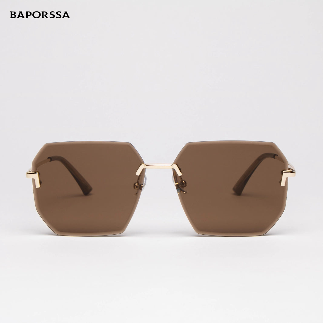 BAPORSSA Polarized Rimless Sunglasses for Men - UV400 Alloy Frame