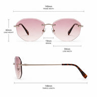Back Bone Peach Size detail view for BAPORSSA sunglasses