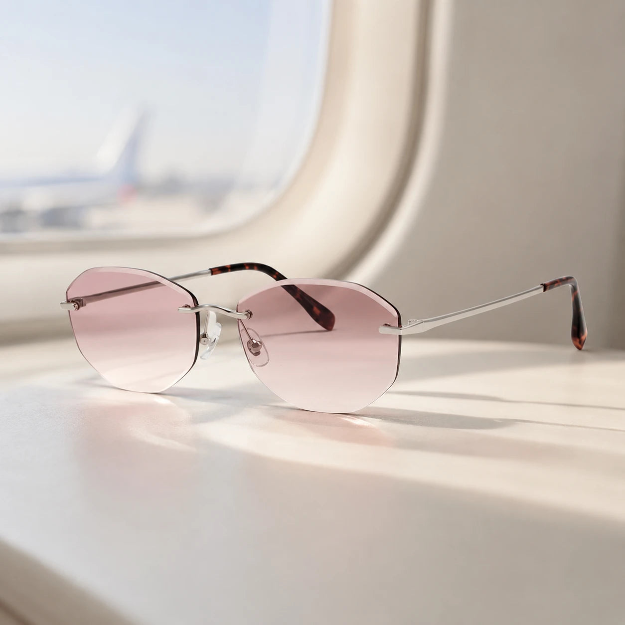 BAPORSSA BackBone Rimless Sunglasses in Soft Window Light