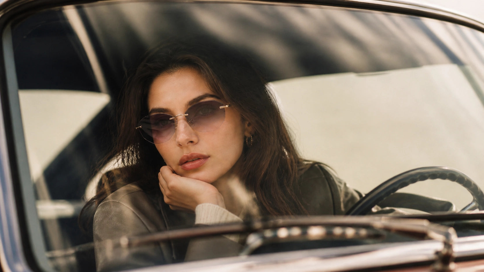 BackBone rimless sunglasses banner with newsletter sign-up button