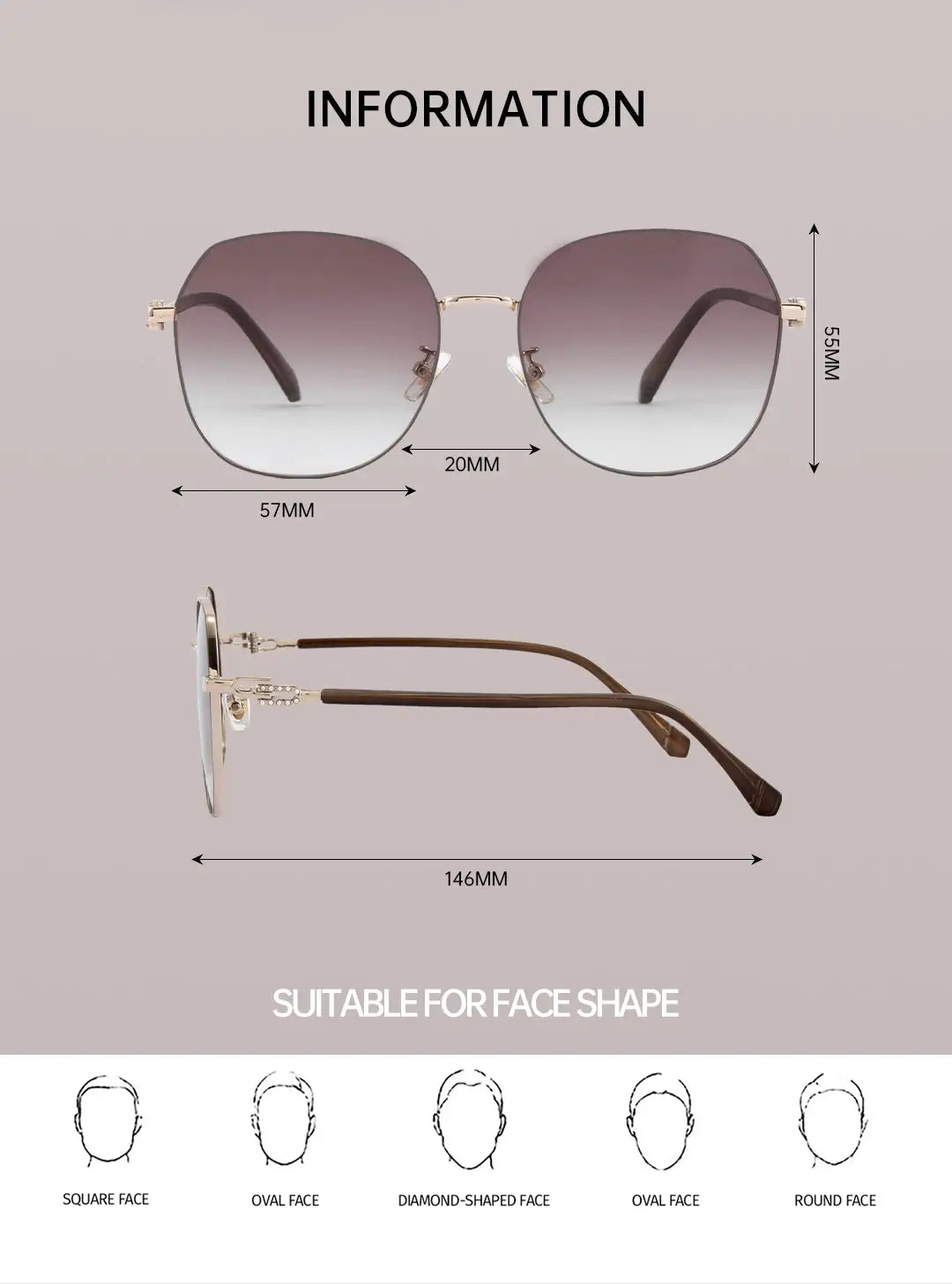 BAPORSSA Luma sunglasses size and makeup effect