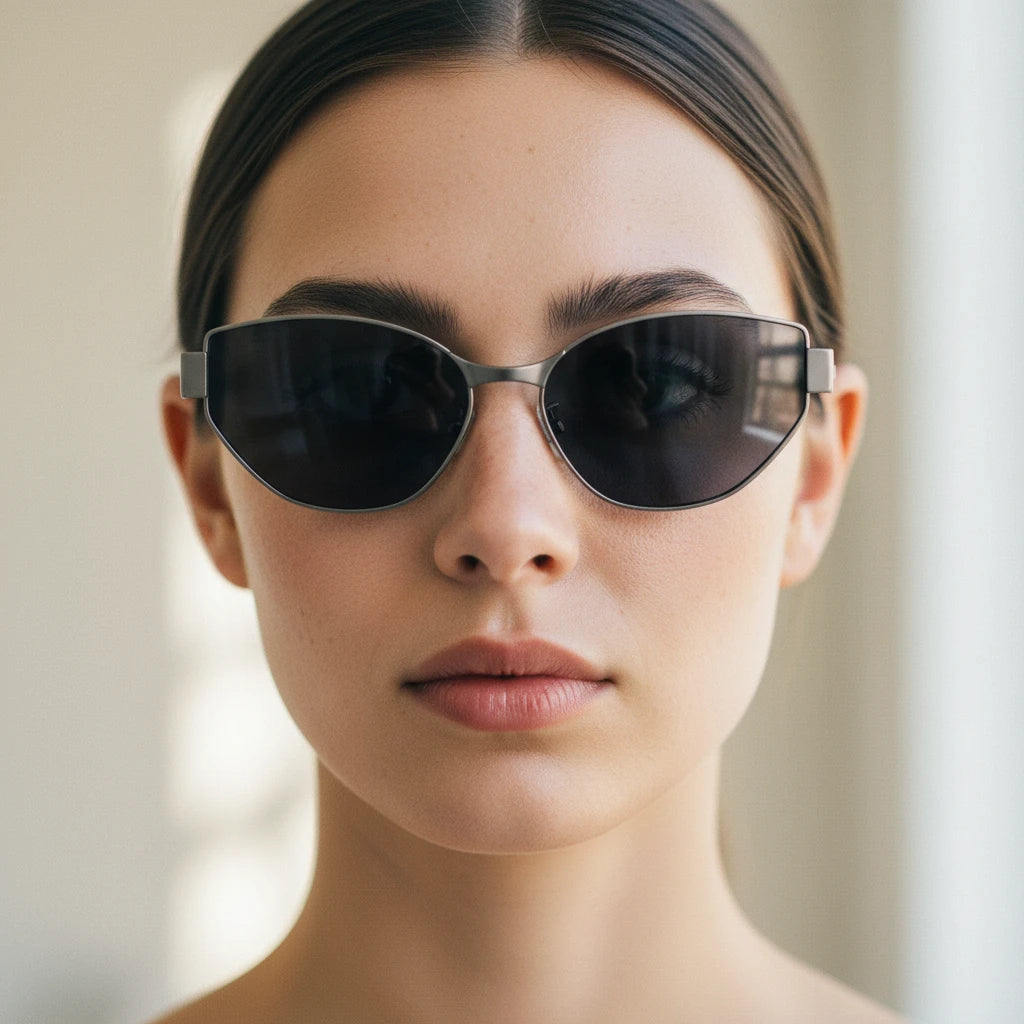 Person wearing dark sunglasses with a neutral background