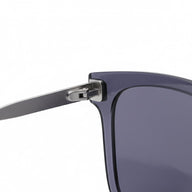 Close-up of a sunglasses frame with a white background