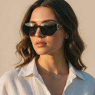 Espresso Blackout Rimless Whenyouwantthemtorememberthestare notthesmile for BAPORSSA sunglasses