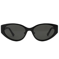 Black cat-eye sunglasses on a white background