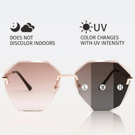 Modern Oversized Sunglasses BAPORSSA Glod Frame Gradient Gray to Peach Lenses 1