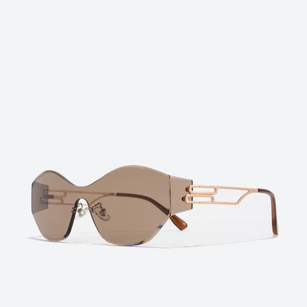 Stylish frameless sunglasses (side view)