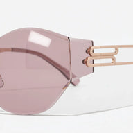 Rose Quartz Rimless Cat Eye The2025shadethatsoldout31times Finaldrop for BAPORSSA sunglasses