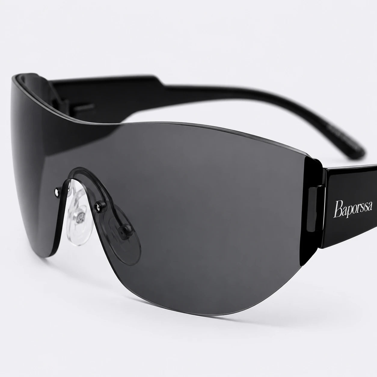 Sprint black lens detail view BAPORSSA sunglasses