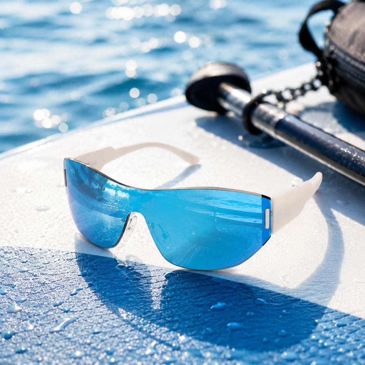 Sprint sky blue lifestyle scene detail view BAPORSSA sunglasses