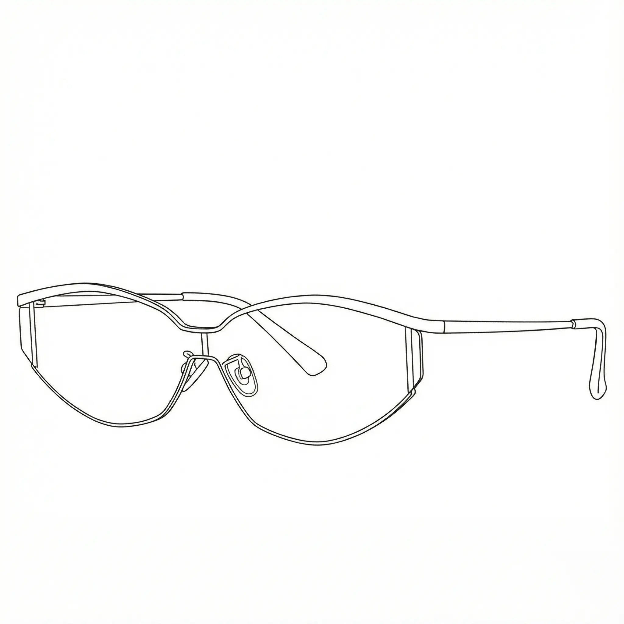 This image shows the line art of Y2K sunglasses.