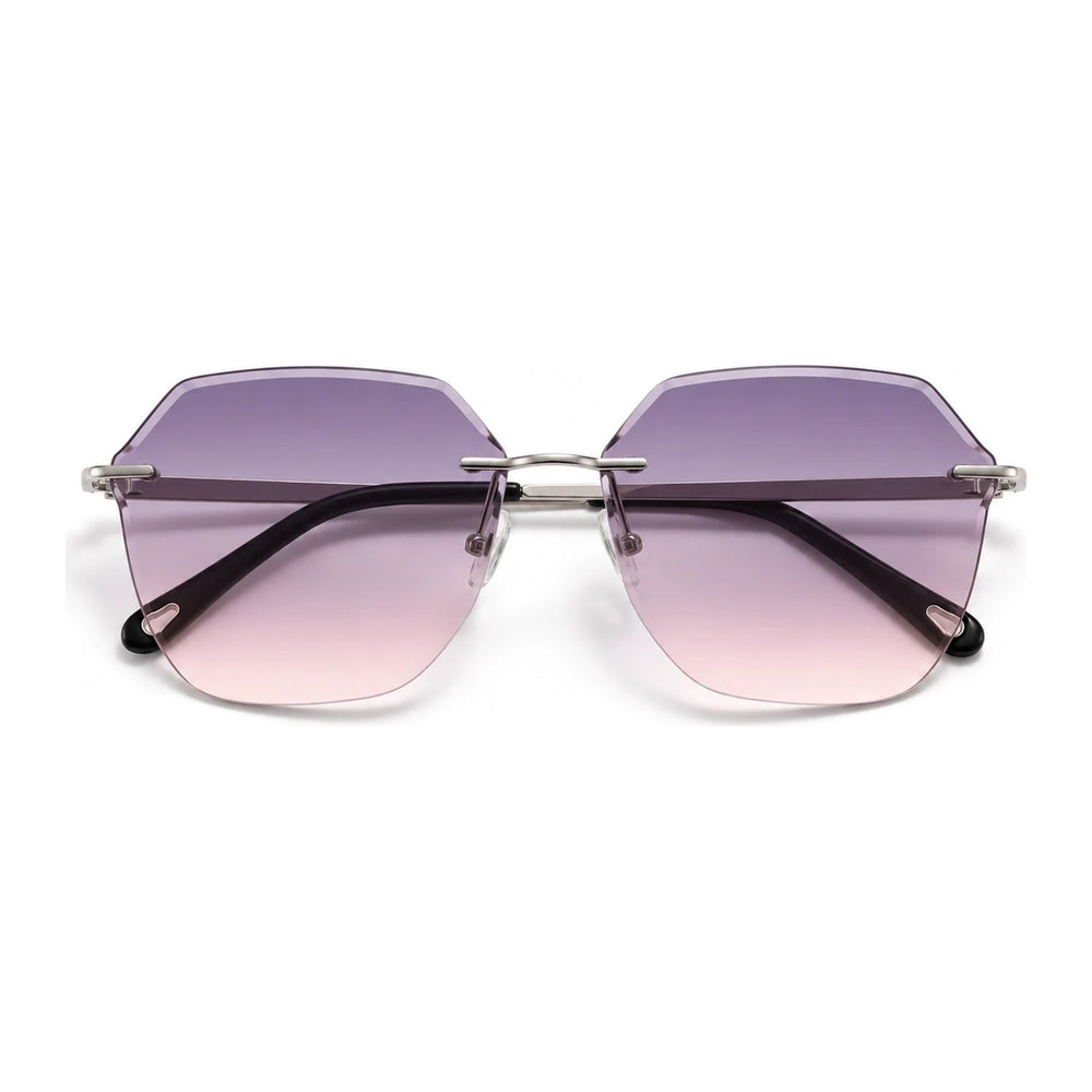 BAPORSSA Air sunglasses in Gradient Grey Pink, front view on a white background