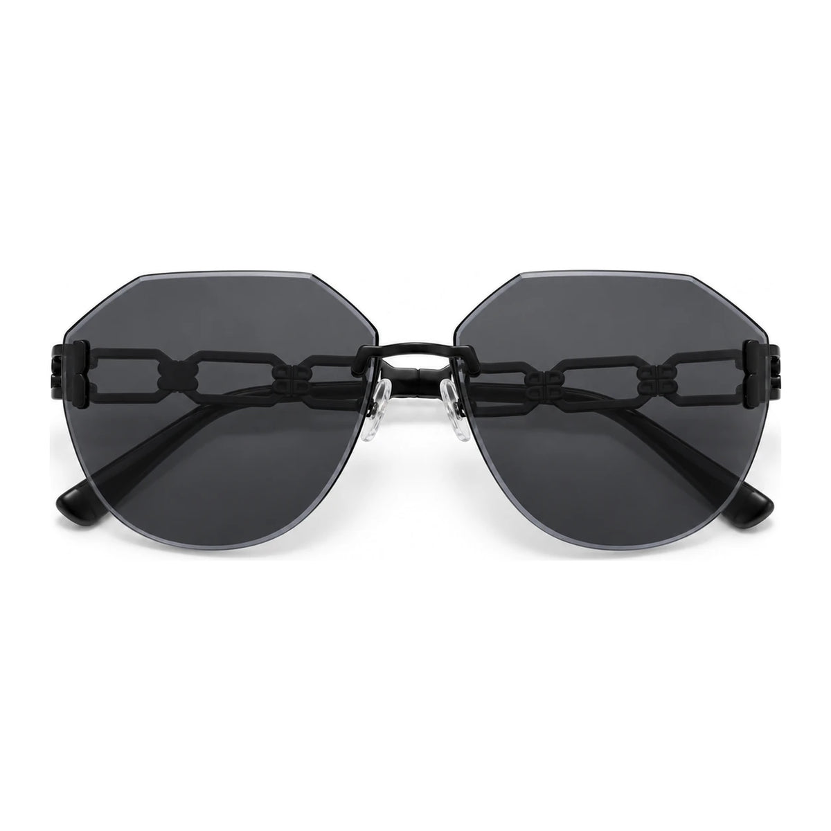 BAPORSSA Arc sunglasses in Black, front view on a white background