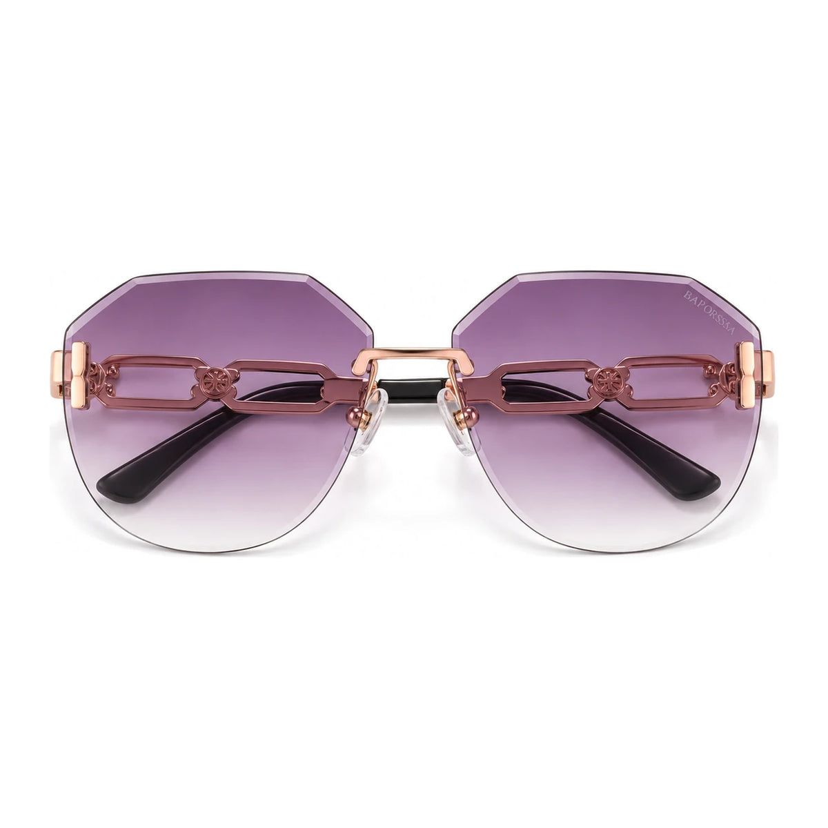 BAPORSSA Arc sunglasses in Purple, front view on a white background