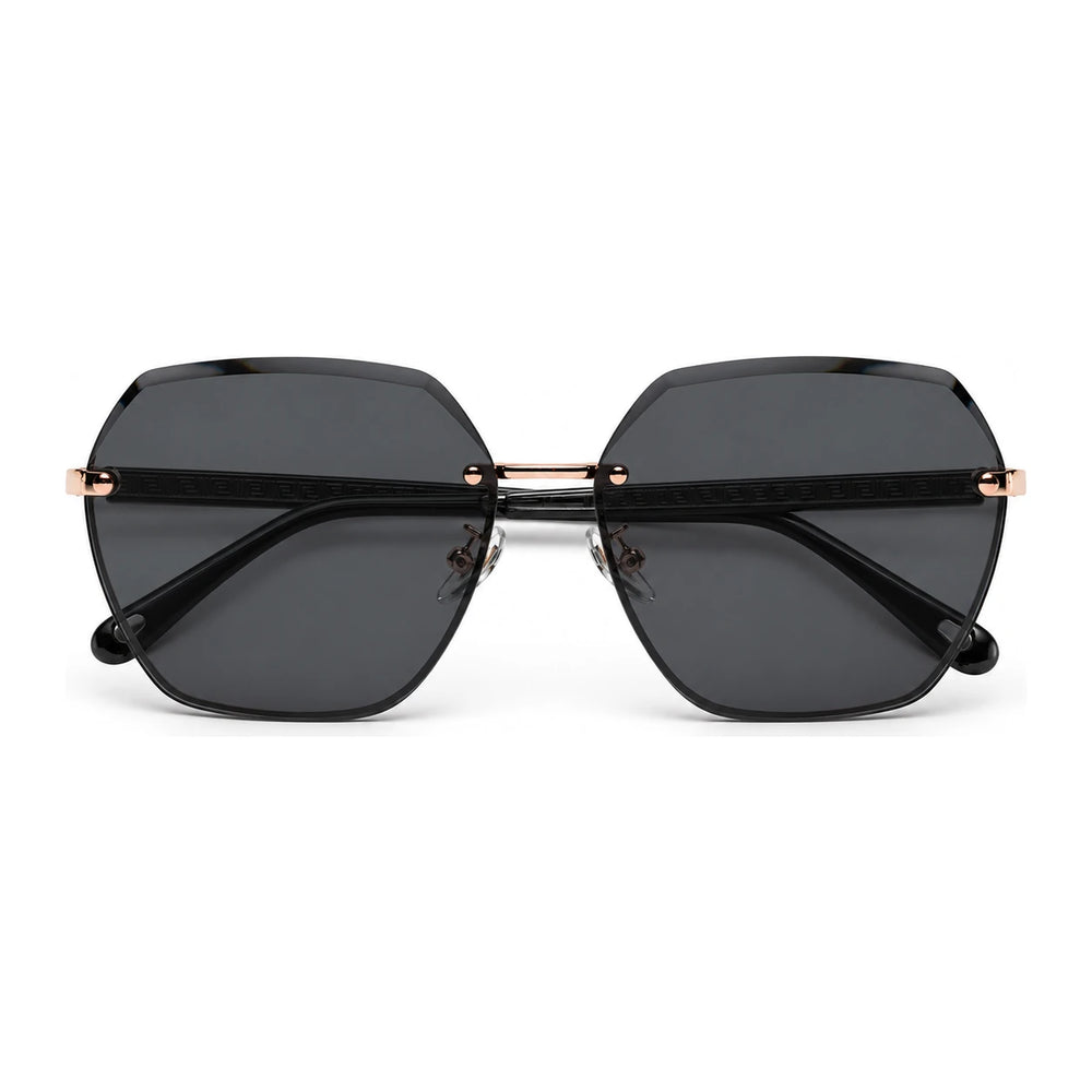 BAPORSSA Contour sunglasses in Black, front view on a white background