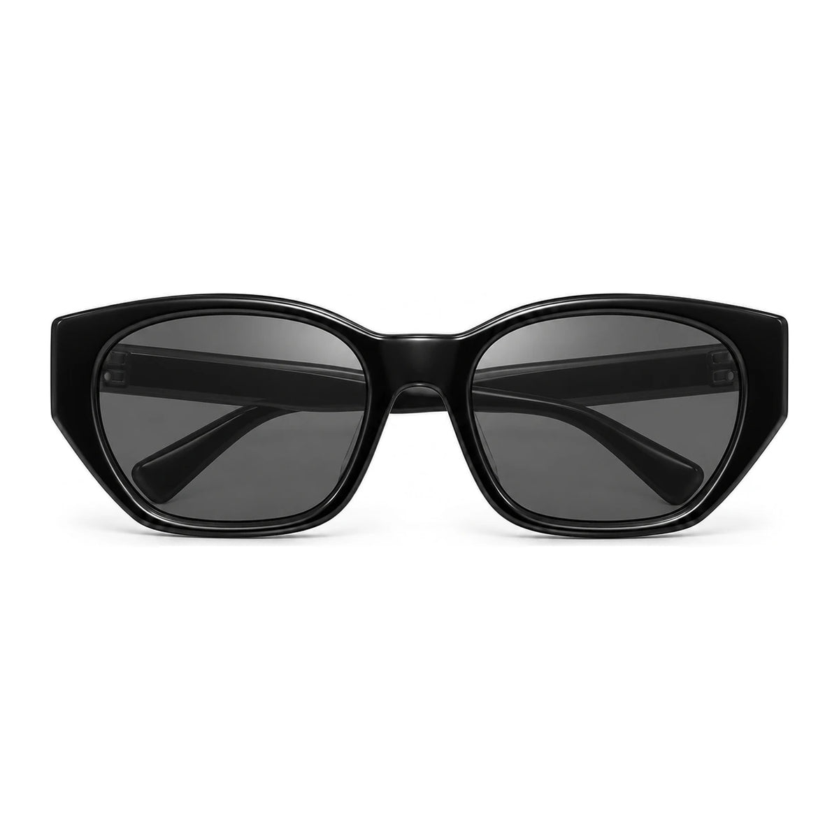 BAPORSSA Dune sunglasses in Black, front view on a white background
