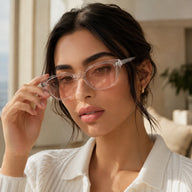 BAPORSSA dune transparent frame sunglasses close up
