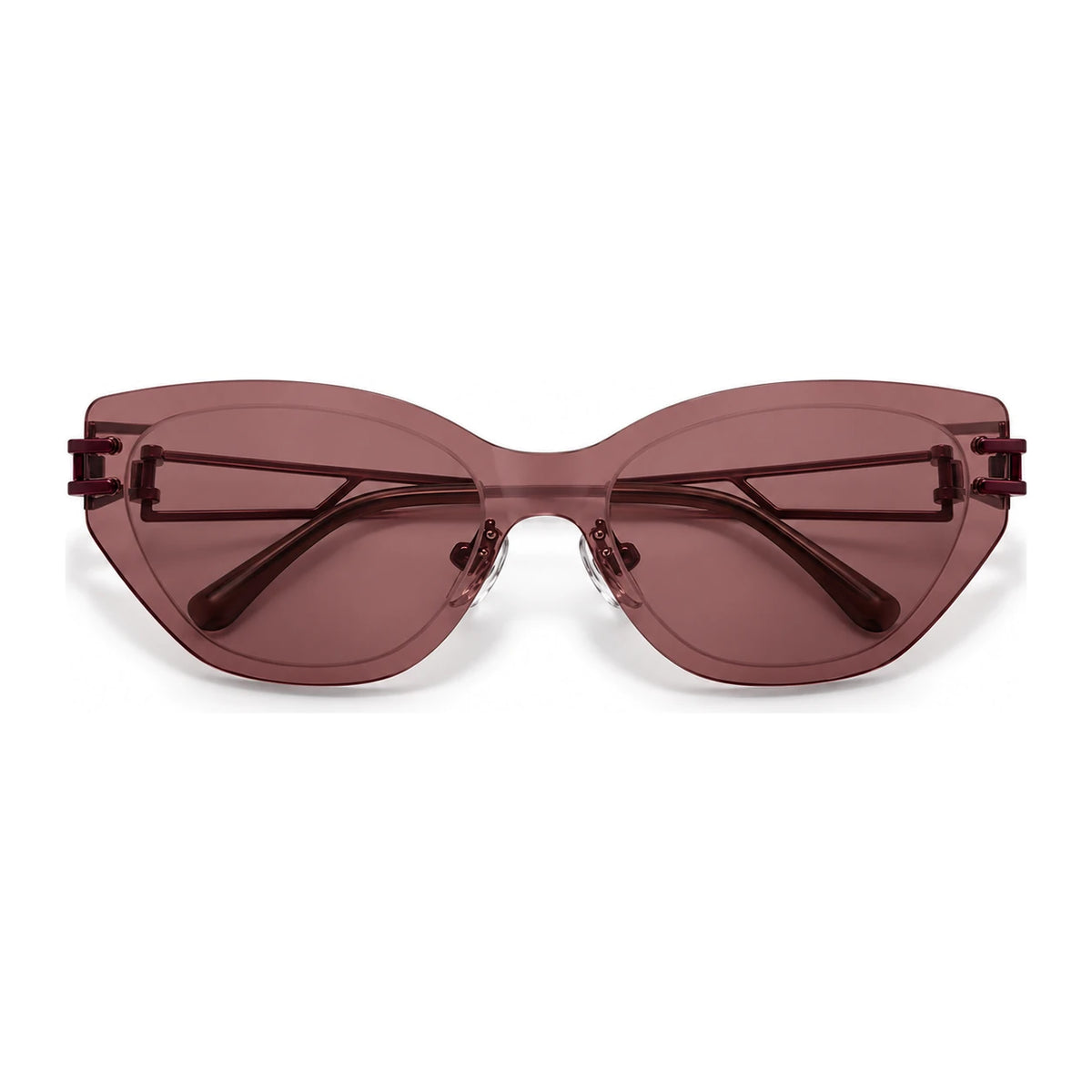 BAPORSSA Edge sunglasses in Claret, front view on a white background