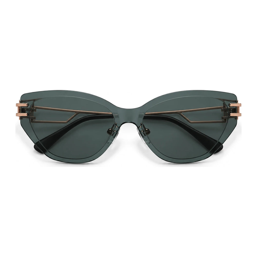 BAPORSSA Edge sunglasses in Grey-Green, front view on a white background