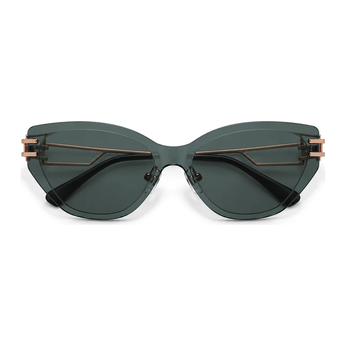 BAPORSSA Edge sunglasses in Grey-Green, front view on a white background