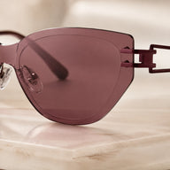 BAPORSSA edge rimless lens cut macro detail view featuring rimless sunglasses