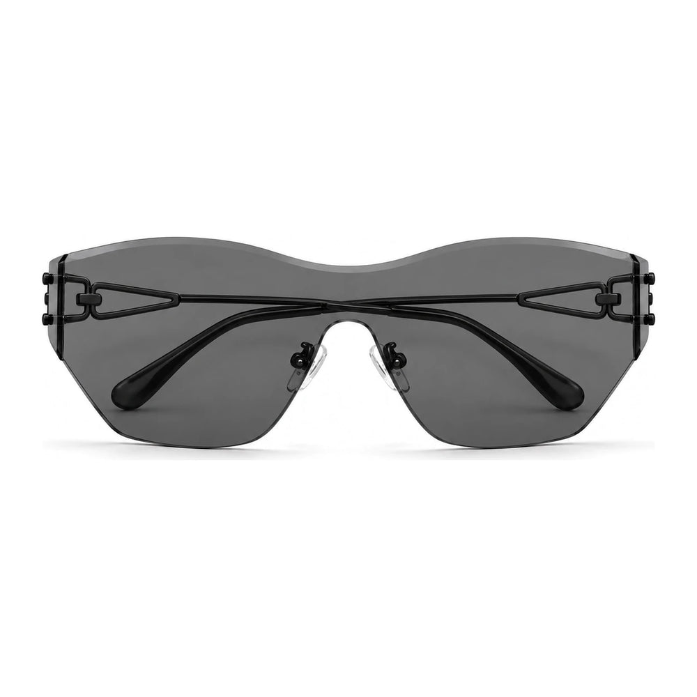 BAPORSSA Flow sunglasses in Black, front view on a white background