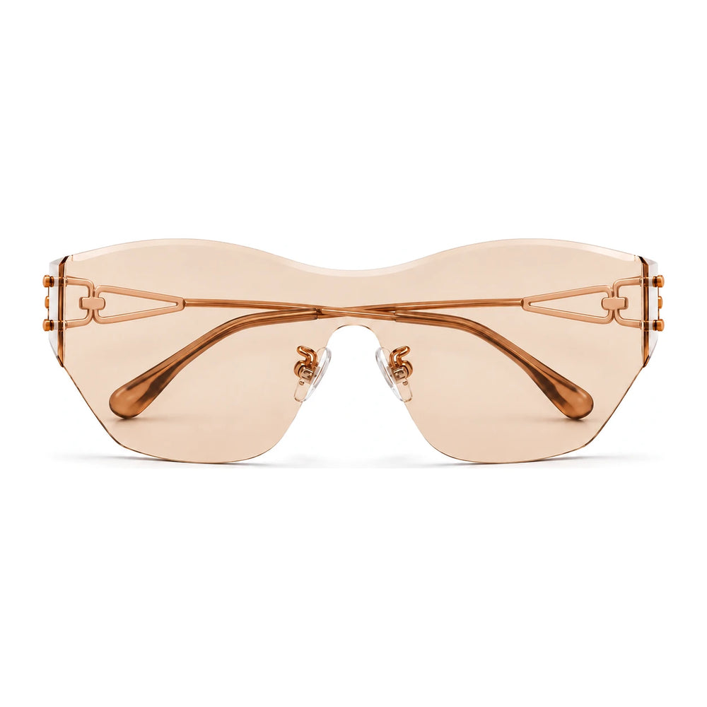BAPORSSA Flow sunglasses in Tea Colour, front view on a white background