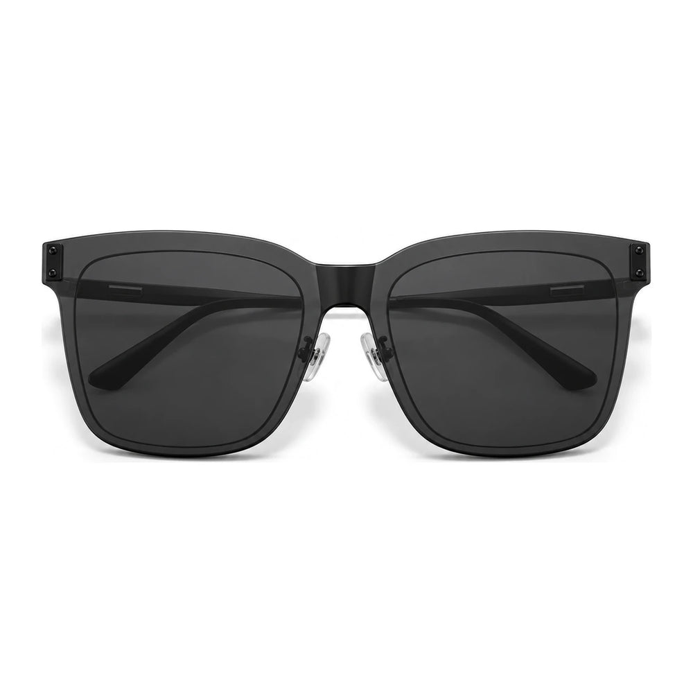BAPORSSA Halo sunglasses in Black, front view on a white background