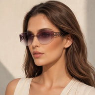 BAPORSSA muse gradient purple rimless sunglasses side angle