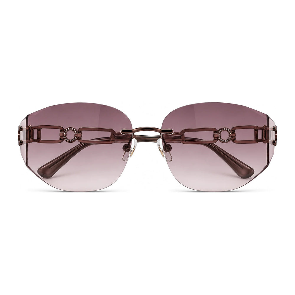 BAPORSSA Muse sunglasses in Gradient Plum, front view on a white background