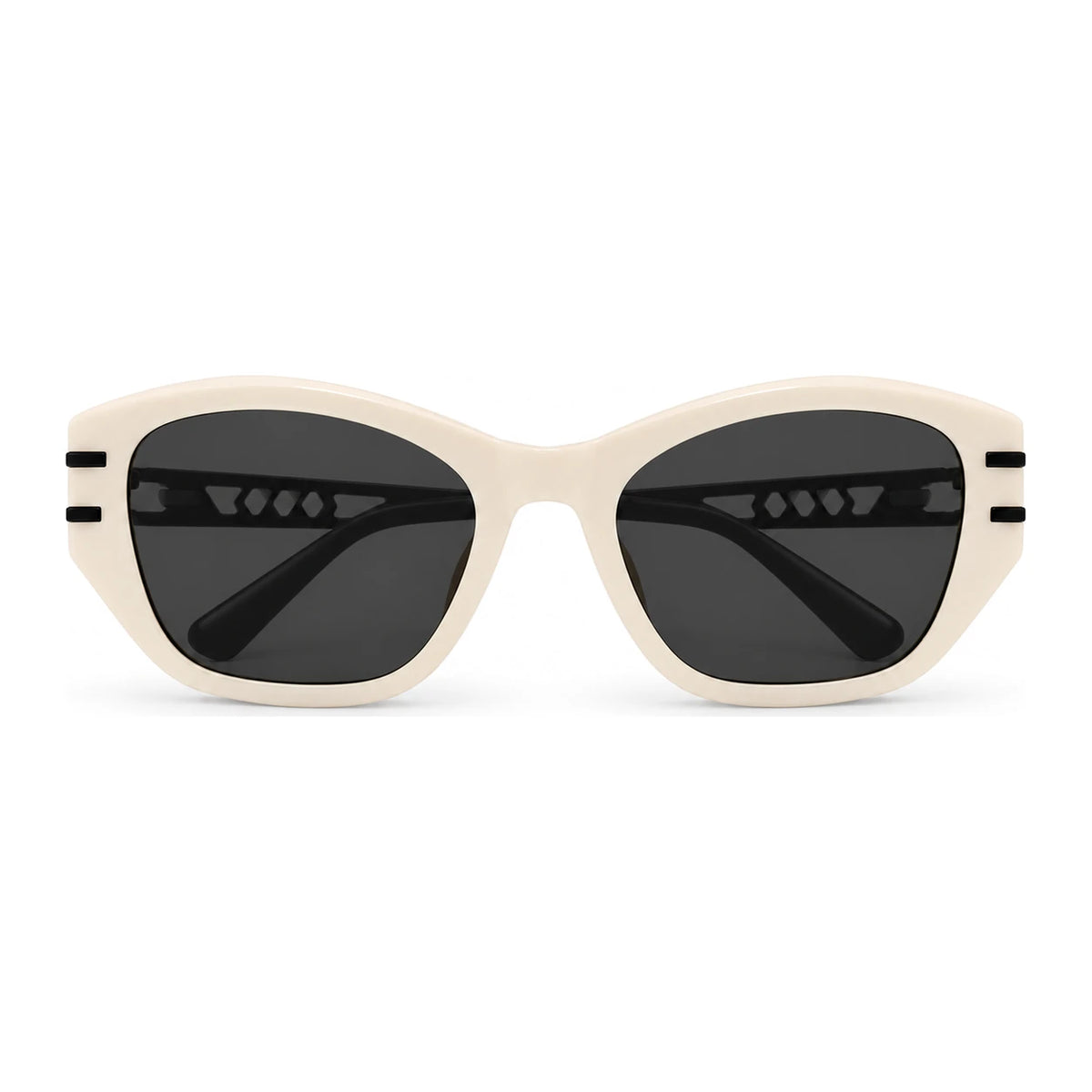 BAPORSSA Noir sunglasses in Beige, front view on a white background