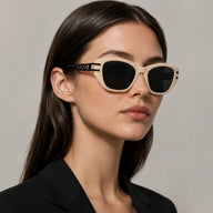 BAPORSSA noir cream ivory cat eye sunglasses three quarter