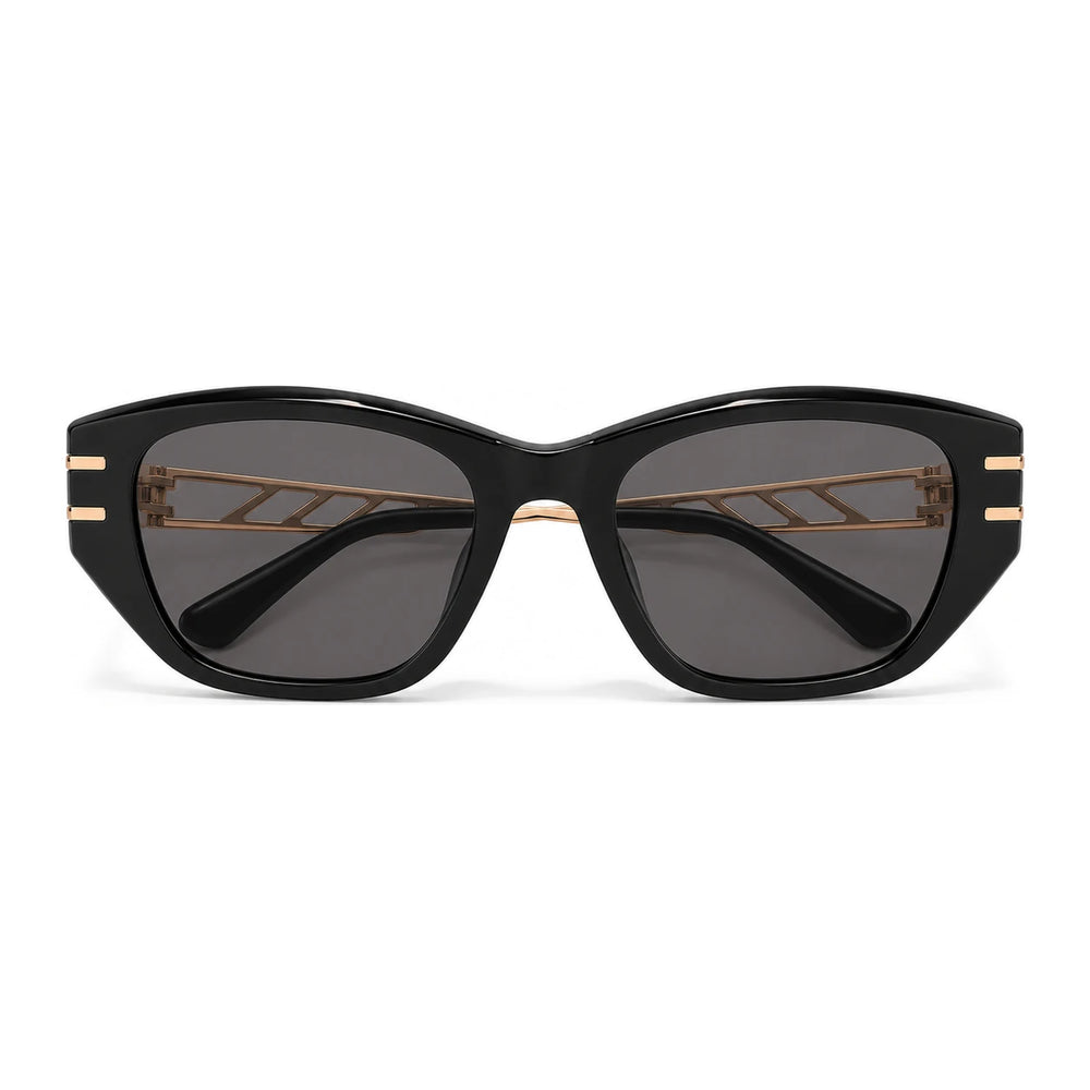 BAPORSSA Noir sunglasses in Gold Black, front view on a white background