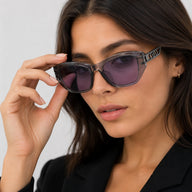 BAPORSSA noir purple lens sunglasses city street style