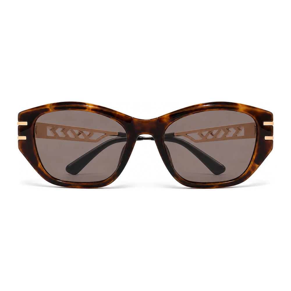 Gafas de sol de ojo de gato estructuradas Noir in Tea Colour