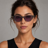 BAPORSSA noir translucent cat eye sunglasses front view