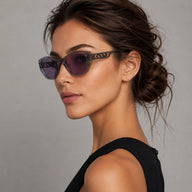 BAPORSSA noir violet lens sunglasses side profile