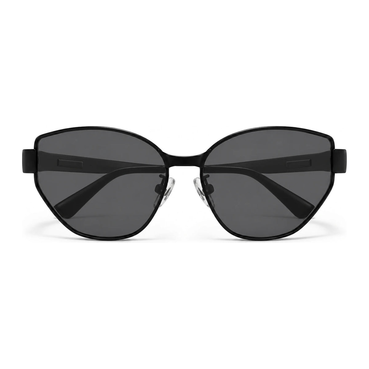 BAPORSSA Onyx sunglasses in Black, front view on a white background