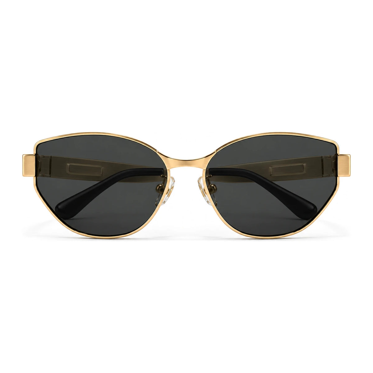 BAPORSSA Onyx sunglasses in Gold Black, front view on a white background