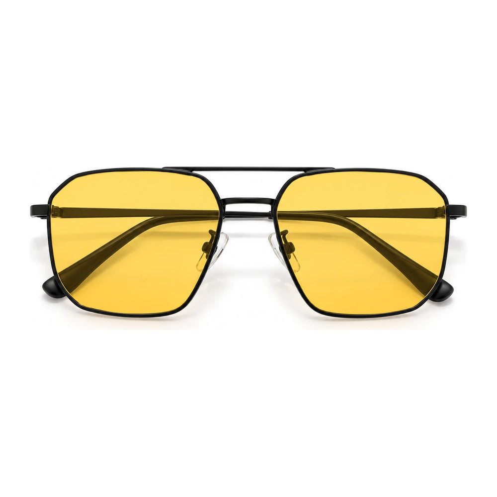 BAPORSSA Shift sunglasses in Yellow, front view on a white background