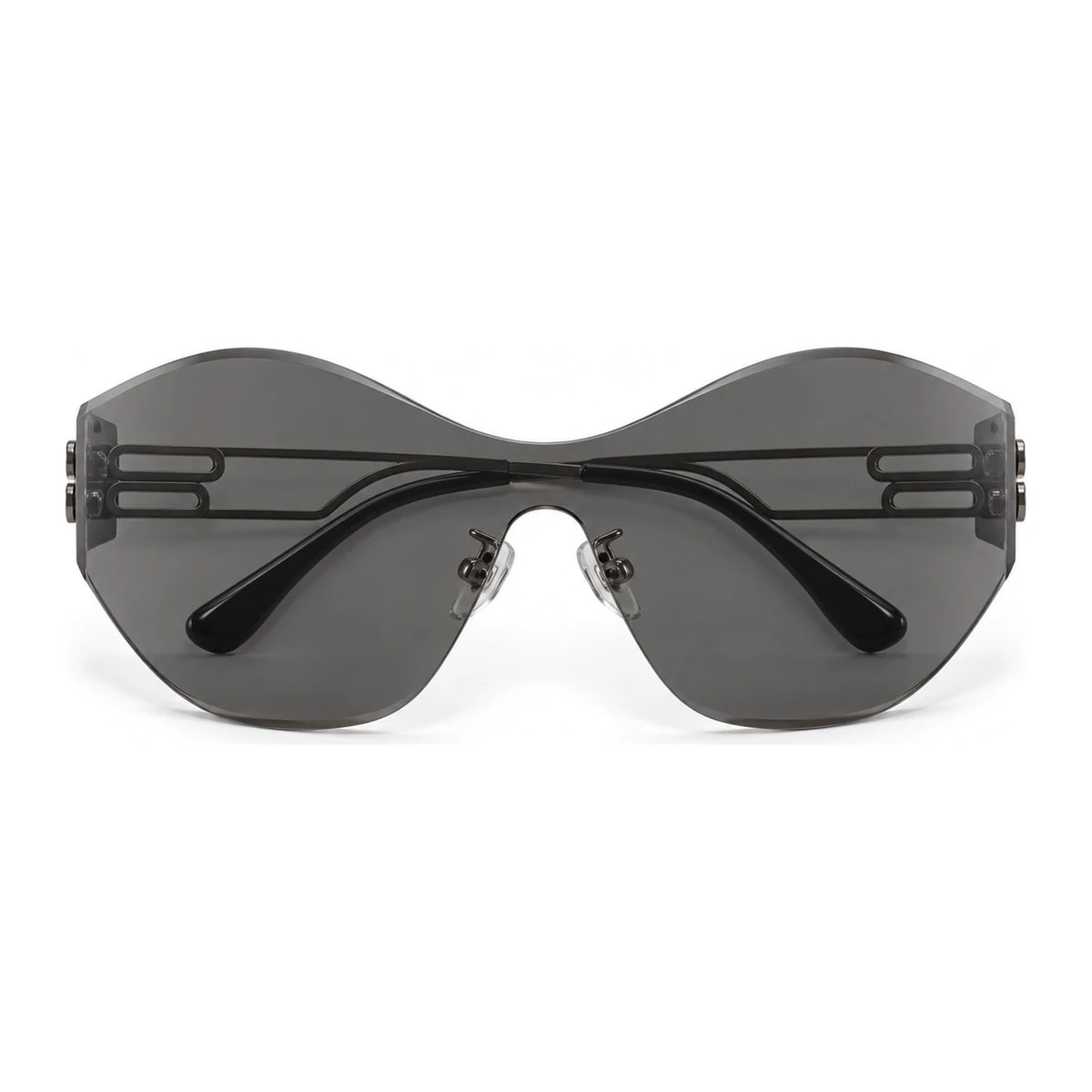 BAPORSSA Vanguard sunglasses in Black, front view on a white background