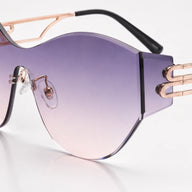 BAPORSSA vanguard gold hinge gradient lens macro detail featuring gradient sunglasses