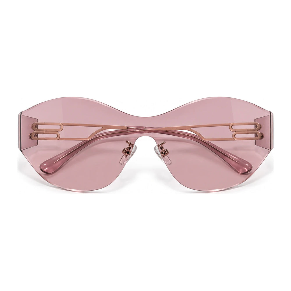 Vanguard Rimless Shield Gradient Sunglasses in Pink