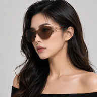 BAPORSSA vanguard rimless eyewear side profile featuring rimless sunglasses