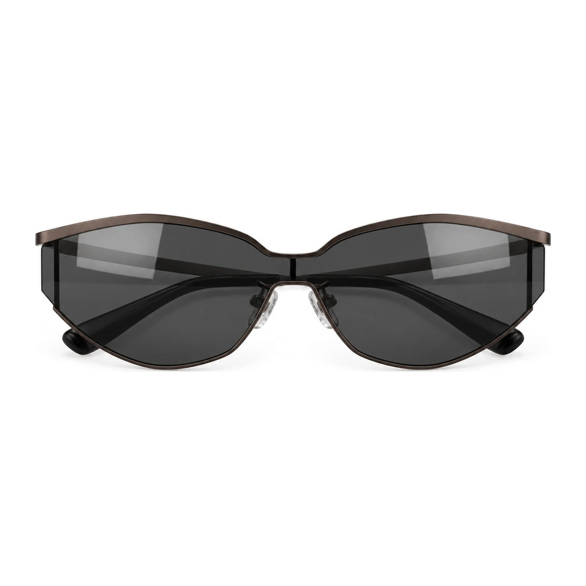 BAPORSSA Volt sunglasses in Black, front view on a white background