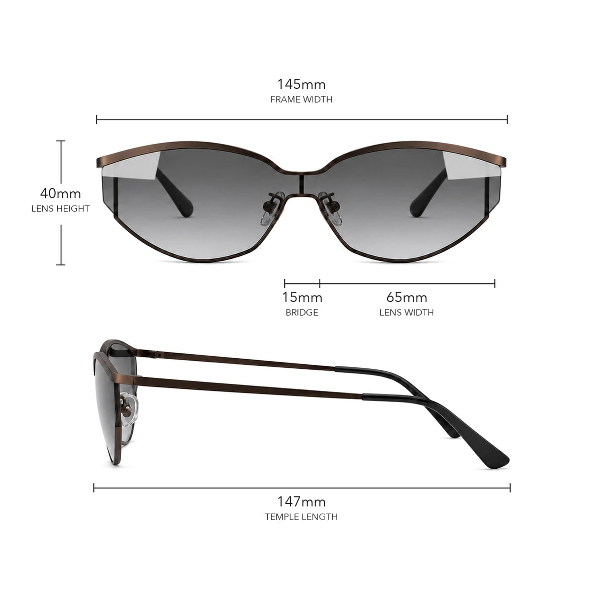 Volt size guide with frame measurements